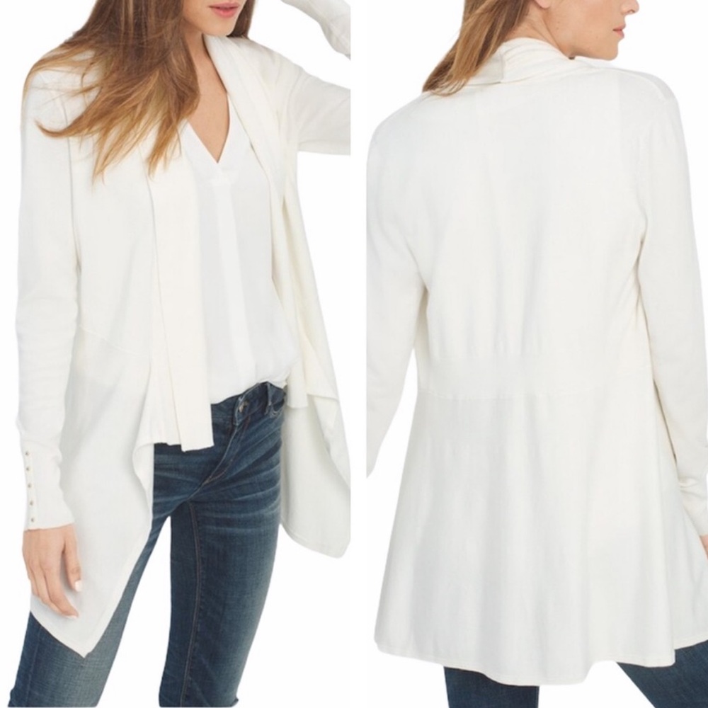 WHBM White Cardigan Sweater